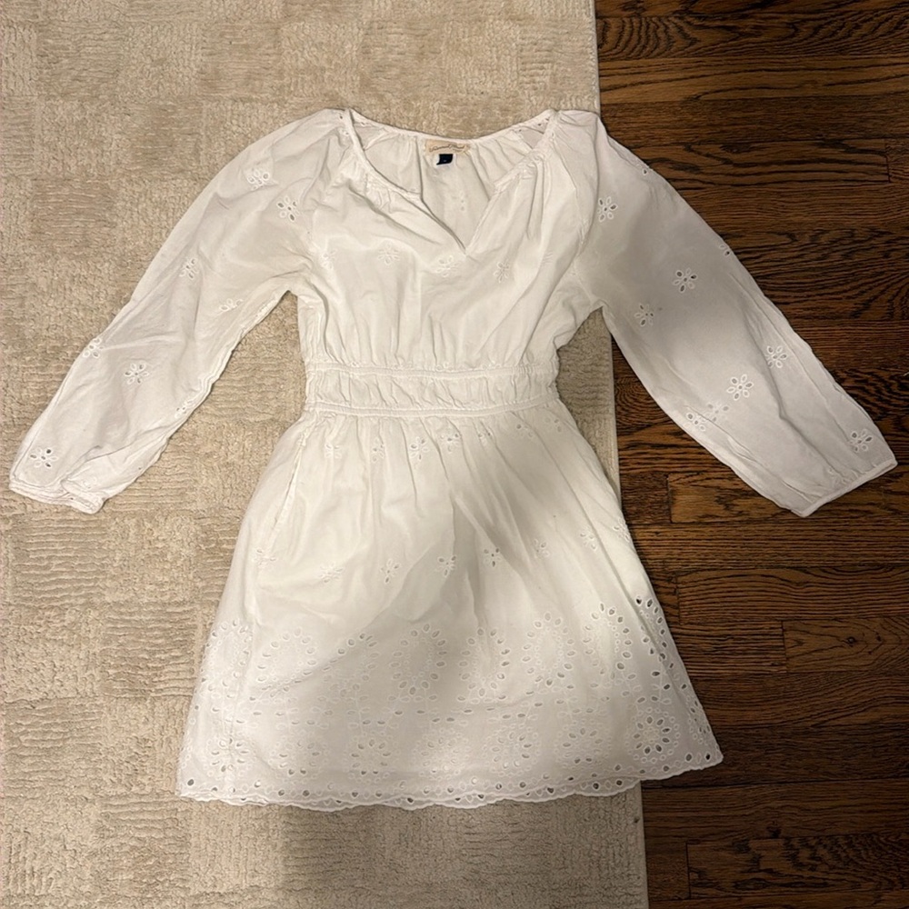 UNIVERSAL THEEED %100 COTTON WHITE EYELET DRESS